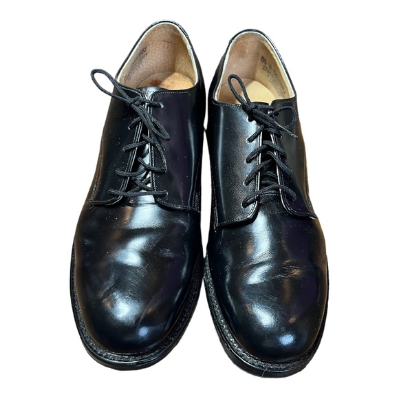 Craddock Terry Men's Vintage Black Leather Oxford Military Dress